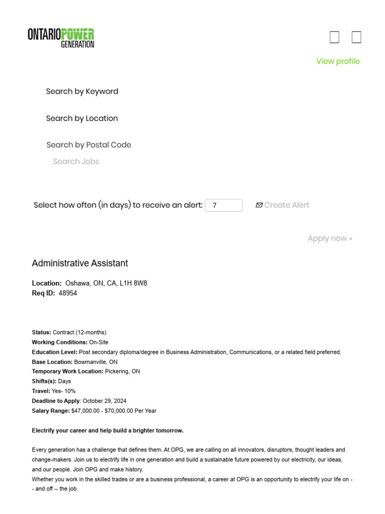 OPG Administrative Assistant Job Opening | PDF | Employment | Salary