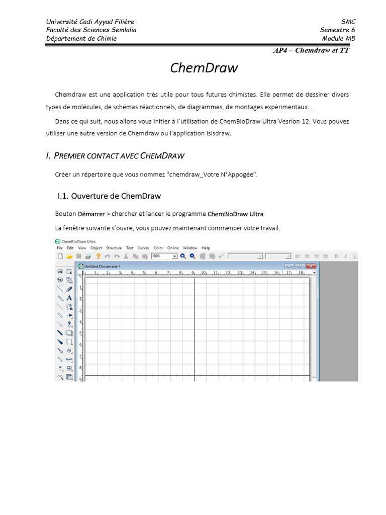 Introduction à ChemDraw pour Chimistes | PDF | Chimie | Atomique