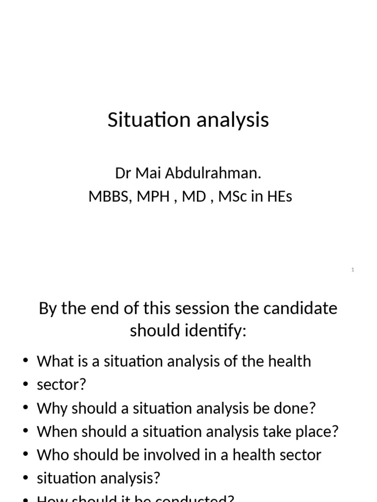 Health Sector Situation Analysis Guide | PDF | Swot Analysis ...