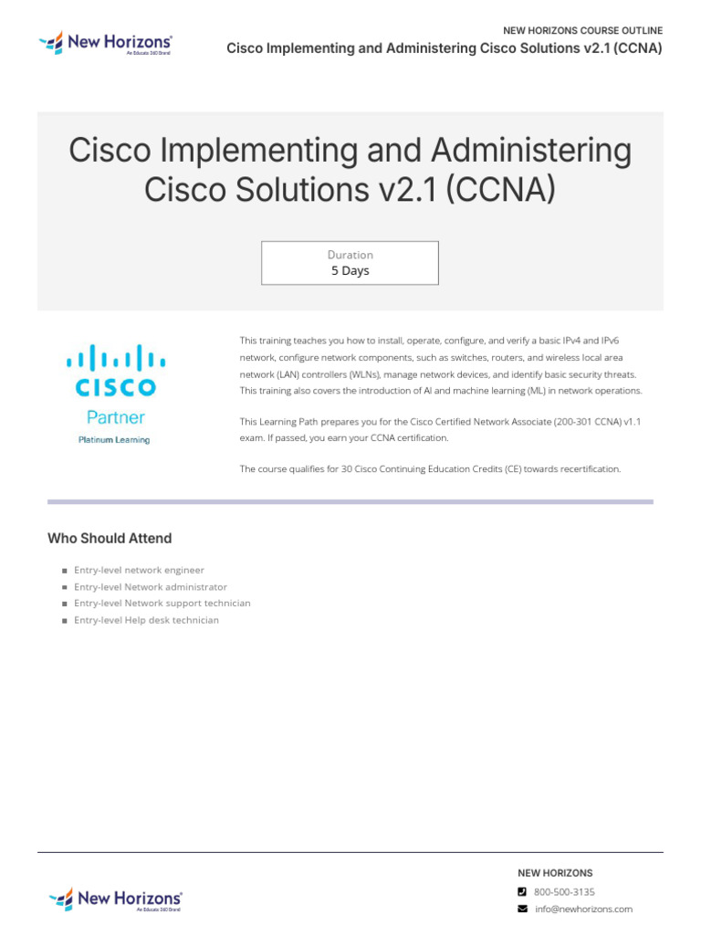 CCNA Implementing Cisco Solutions v2.1 | PDF | Computer Network | Ip ...
