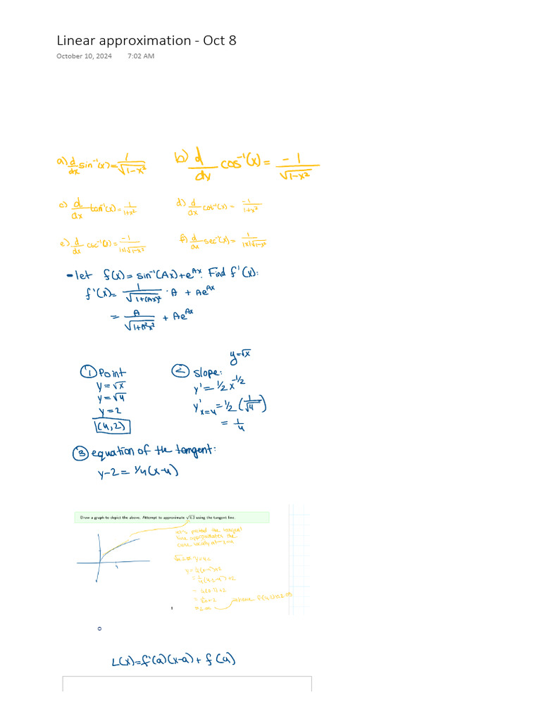 Linear Approximation - Oct 8 | PDF | Computers