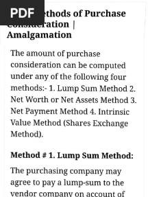 Unit 3 Methods For Calculation of Purchase Consideration Under Amalgamation