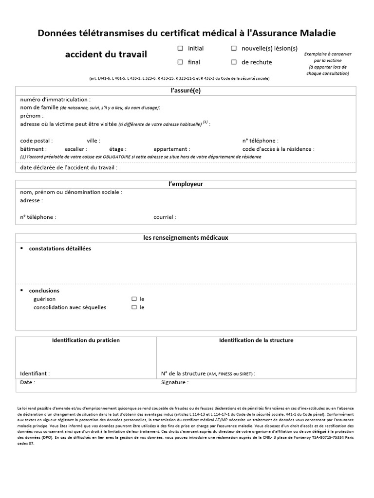 Certificat médical de consolidation AT | PDF
