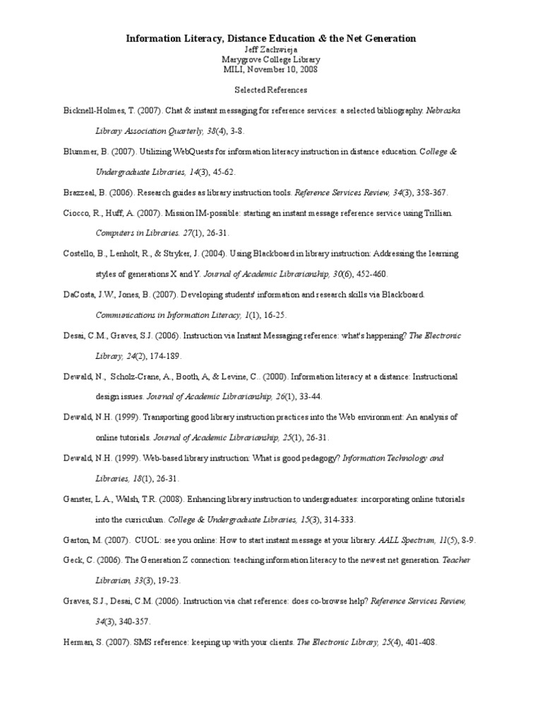 Information Literacy 08 References | PDF | Information Literacy | Librarian