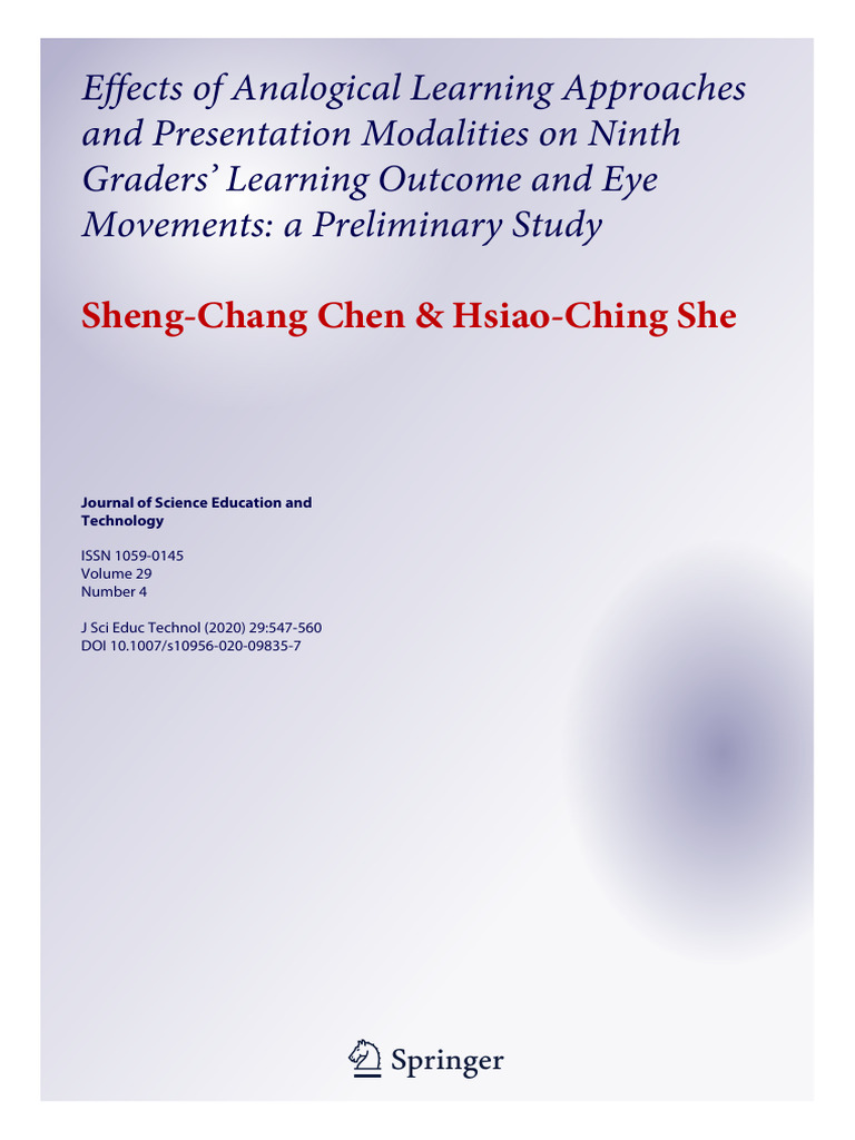 Effects of Analogical Learning Approaches and Presentation Modalities ...