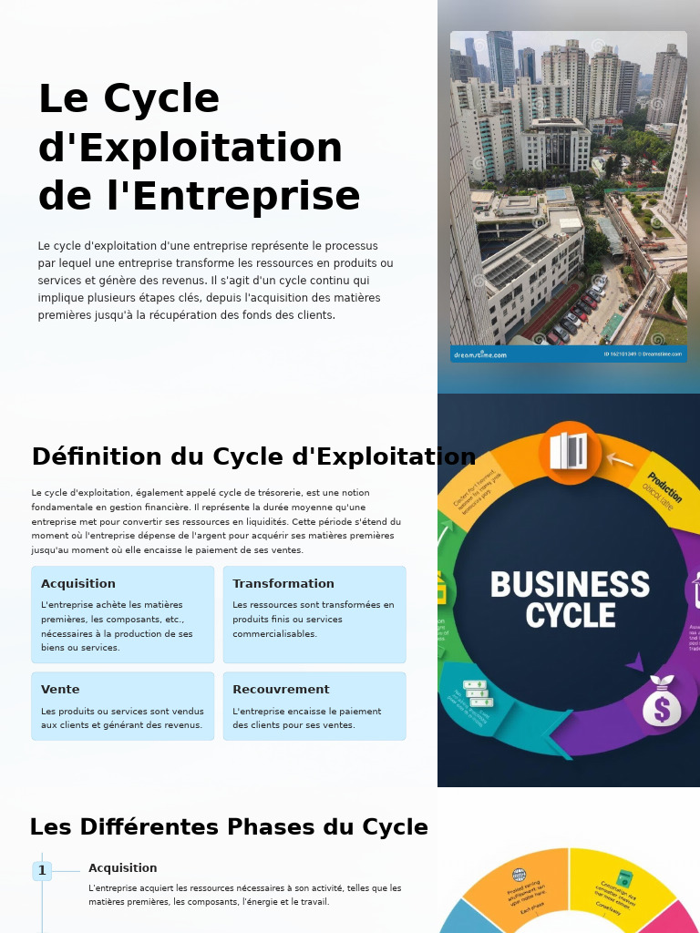 Cycle d'Exploitation de l'Entreprise | PDF | Fonds de roulement | Économie