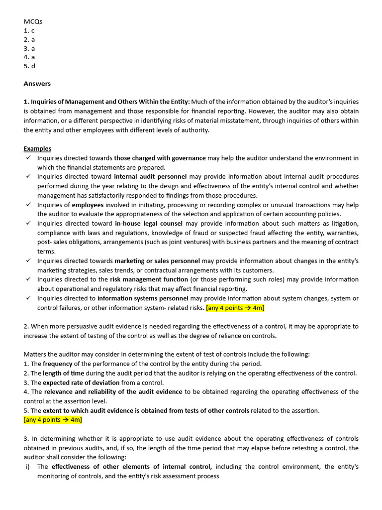 Inter Audit - 24 - MS - 9 | PDF | Audit | Internal Control
