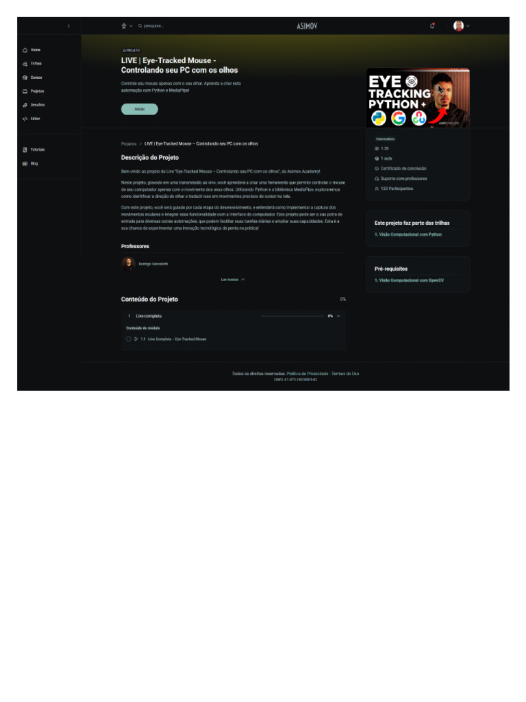 LIVE Eye-Tracked Mouse - Controlando Seu PC Com Os Olhos | PDF