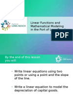 Linear Functions and Mathematical Modeling in The Port of Long Beach