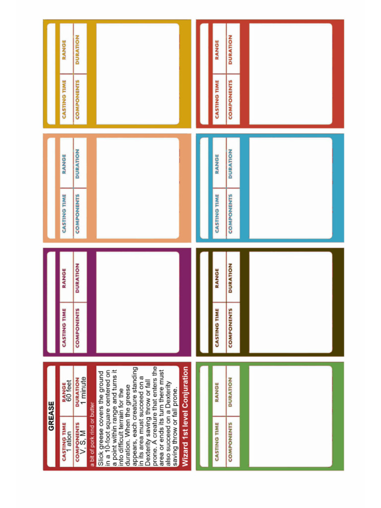 Color Spell Cards | PDF