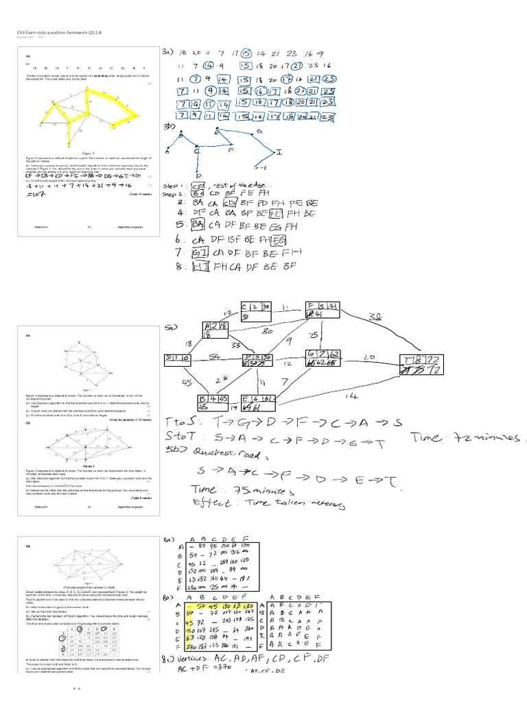 Ch3 Exam Style Questions Homework Q3,5,8 | PDF