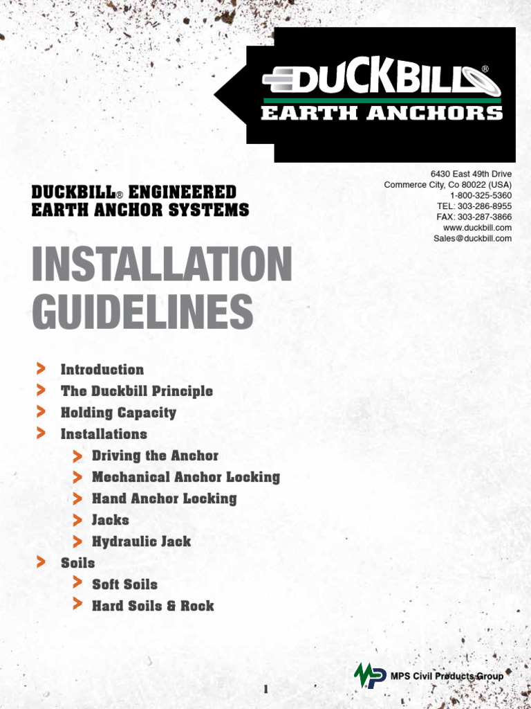 FOR 3213 DUCKBILL InstallationV2 | PDF | Anchor | Soil