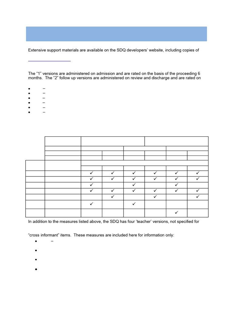 Strengths and Difficulties Questionnaire (1) Edited | PDF | Attention ...