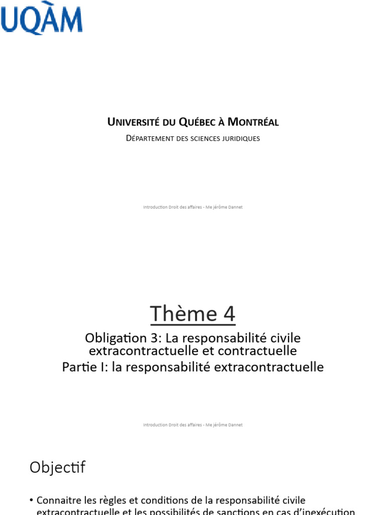 Responsabilité civile en droit des affaires | PDF | Crimes | Crime et ...