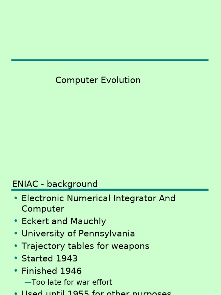 History of Computer Evolution and Design | PDF | Central Processing ...