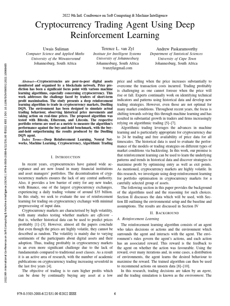 Deep Reinforcement Learning for Crypto Trading | PDF | Artificial Neural  Network | Cryptocurrency