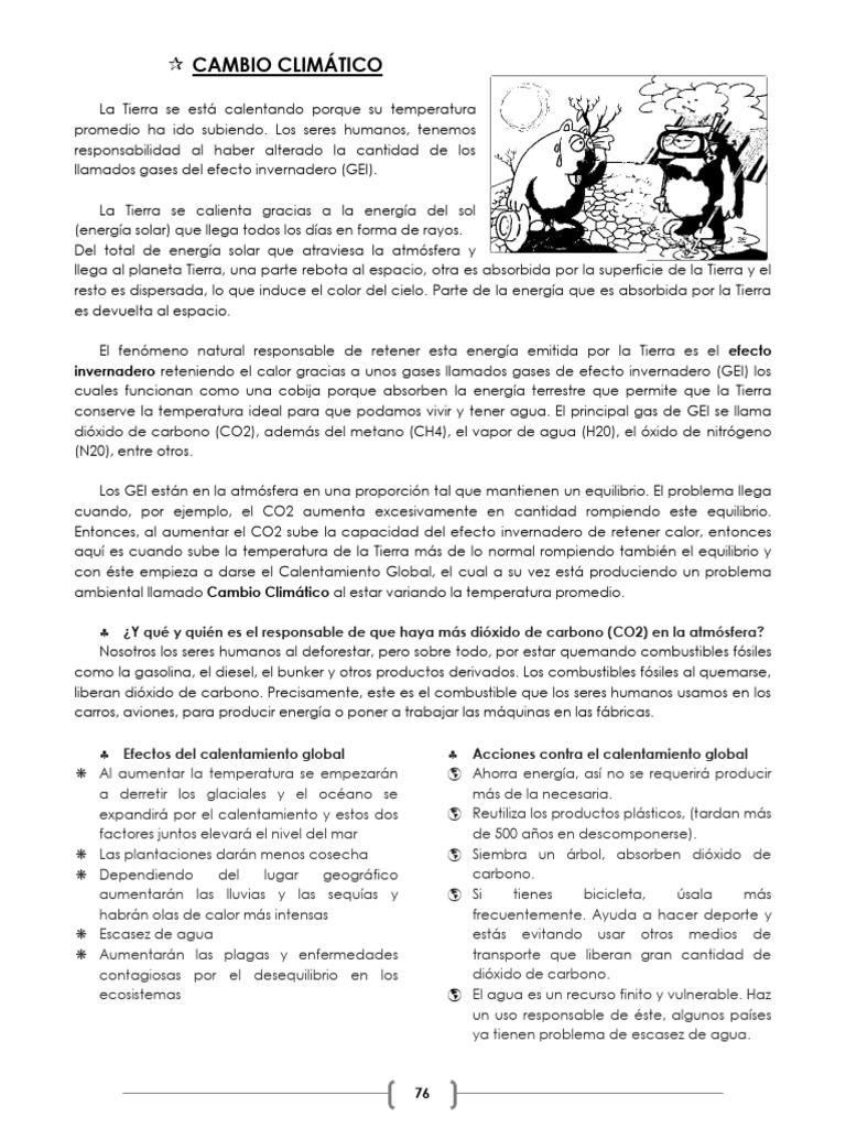 Efectos y causas del cambio climático | PDF | Gases de efecto ...