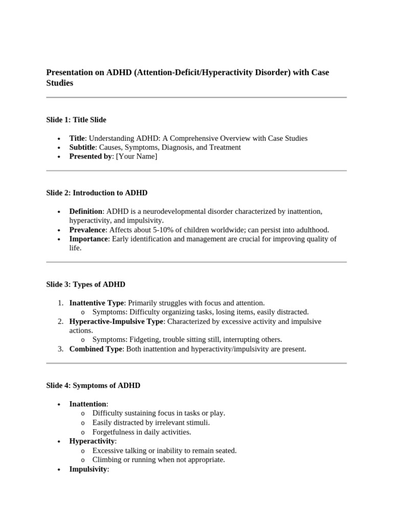 ADHD Overview with Case Studies | PDF | Attention Deficit Hyperactivity ...