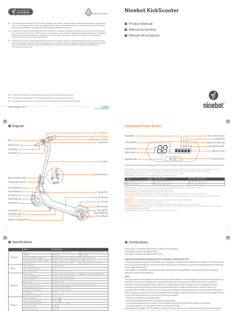 Ninebot E2 KickScooter User Manual | PDF | Radio | Google Play