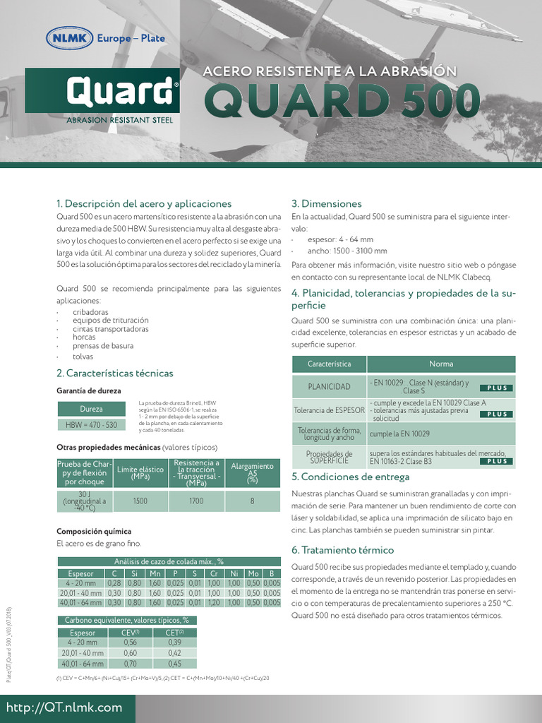 Quard 500: Acero Resistente a Abrasión | PDF | Soldadura | Construcción