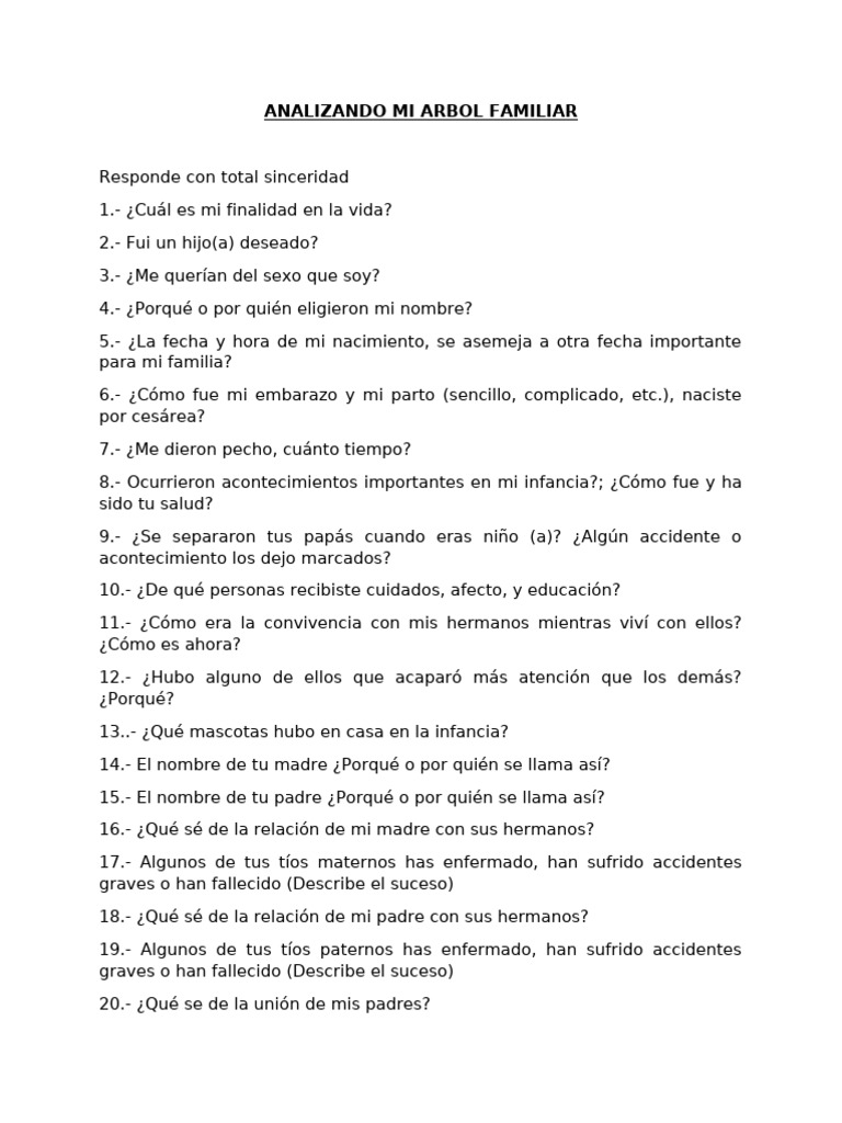 Analizando Mi Arbol Familiar | PDF