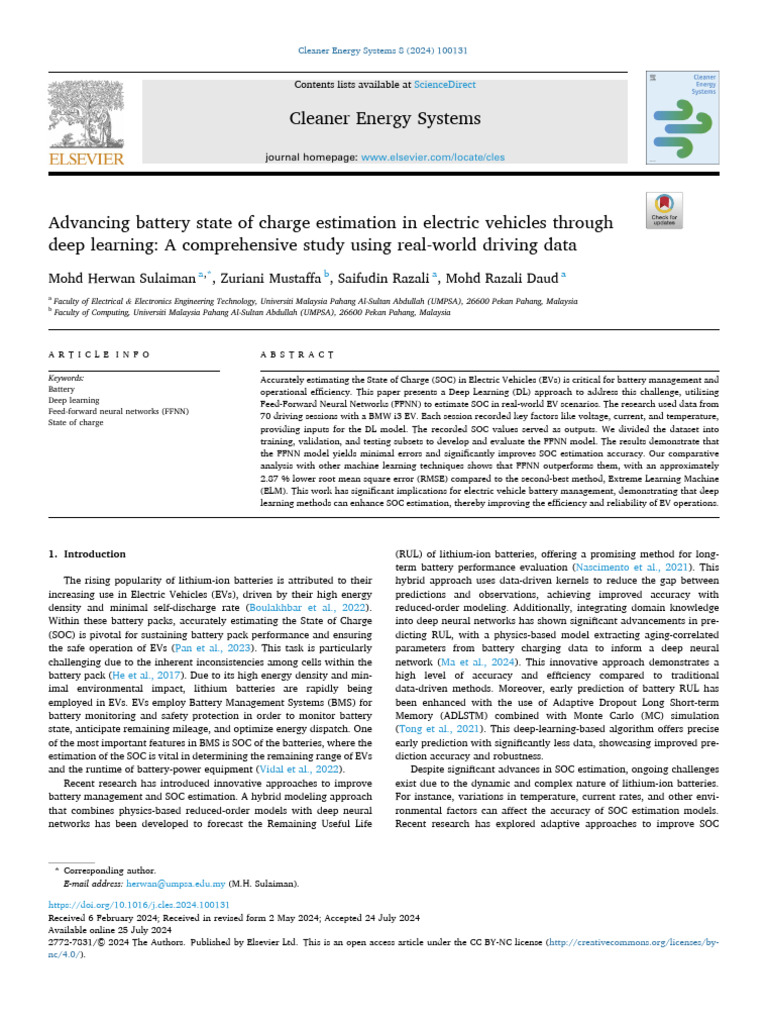 EV Battery SOC Estimation via Deep Learning | PDF | Artificial Neural ...
