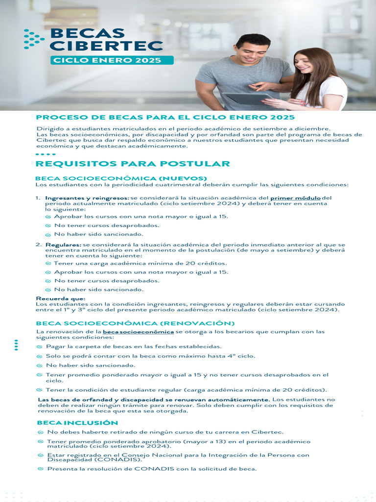 Proceso de Becas Cibertec 2025 | PDF | Crecimiento personal y profesional