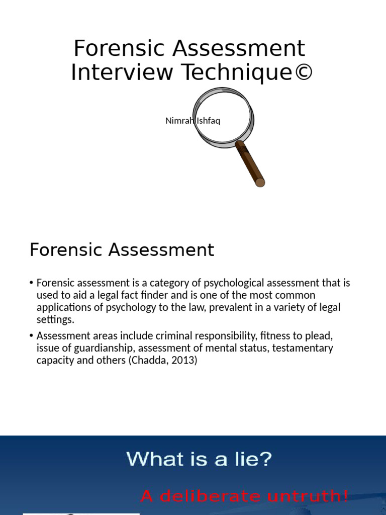 Forensic Assessment Interview Techniques | PDF | Trials | Fear
