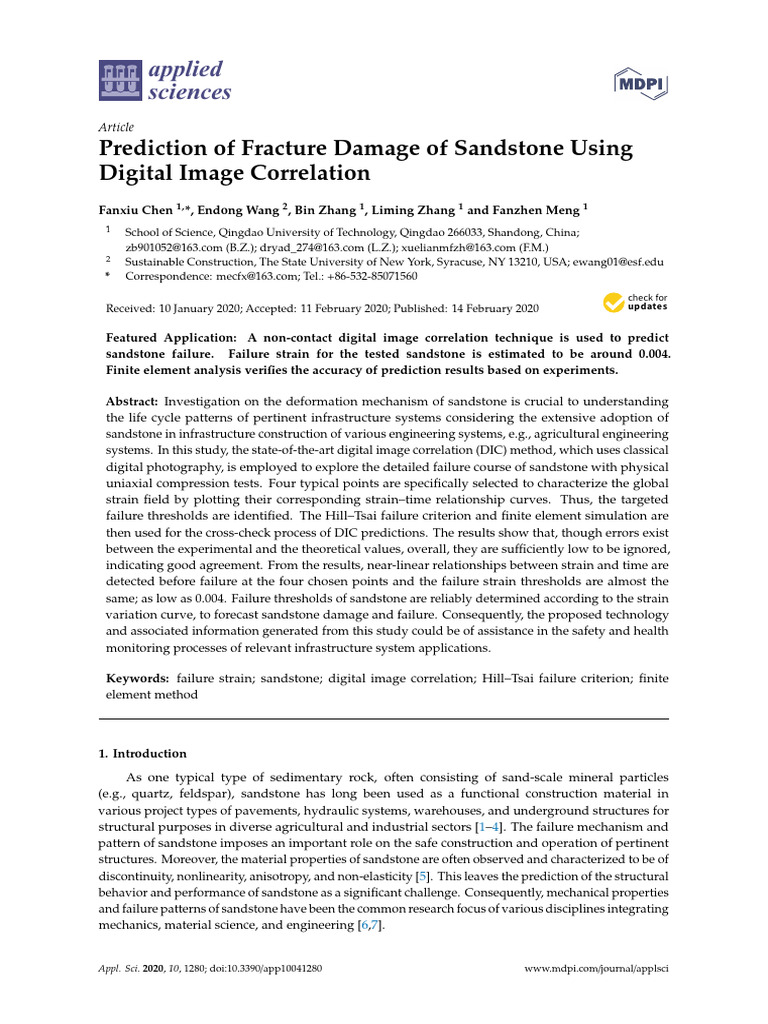 Chen Et Al. - 2020 - Prediction of Fracture Damage of Sandstone Using ...