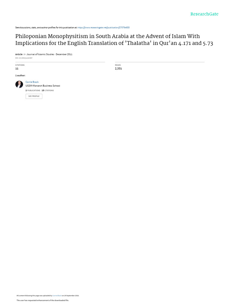 PhilponianMonophysitismandTrinity CJonnBlock | PDF | Monotheistic ...