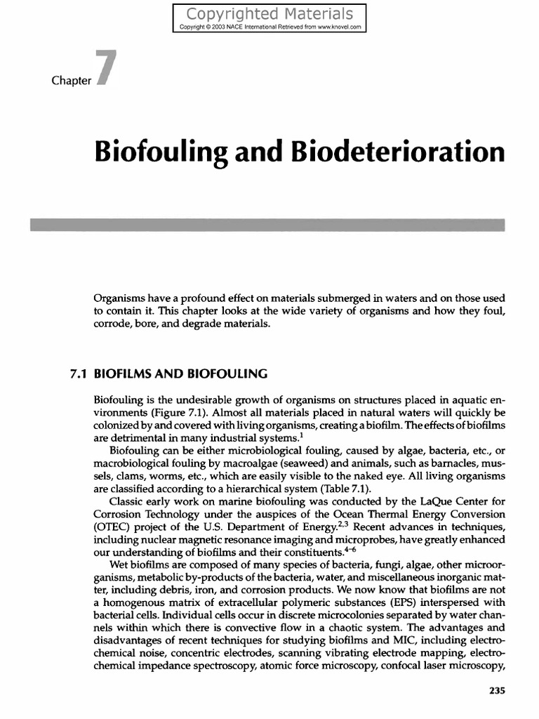Biofouling and Biodeterioration | PDF | Bacteria | Biofilm
