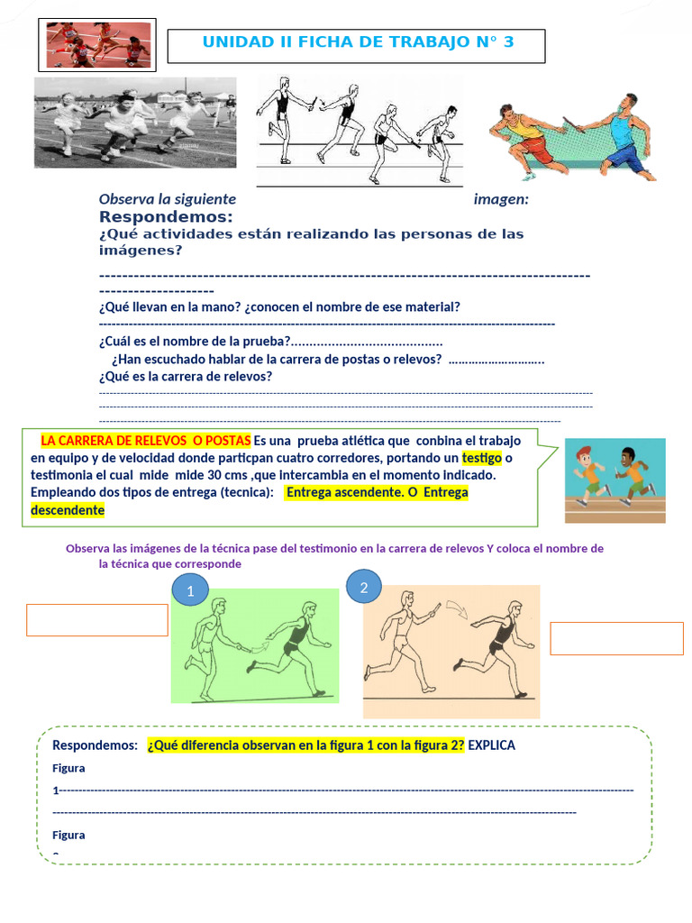Atletismo Ficha de Trabajo 3 | PDF | Métodos y materiales de enseñanza