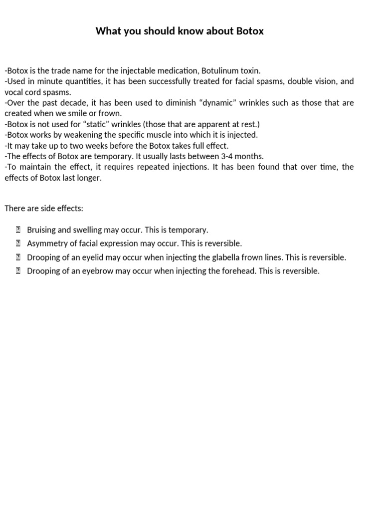 Instructiones Botox Pdf