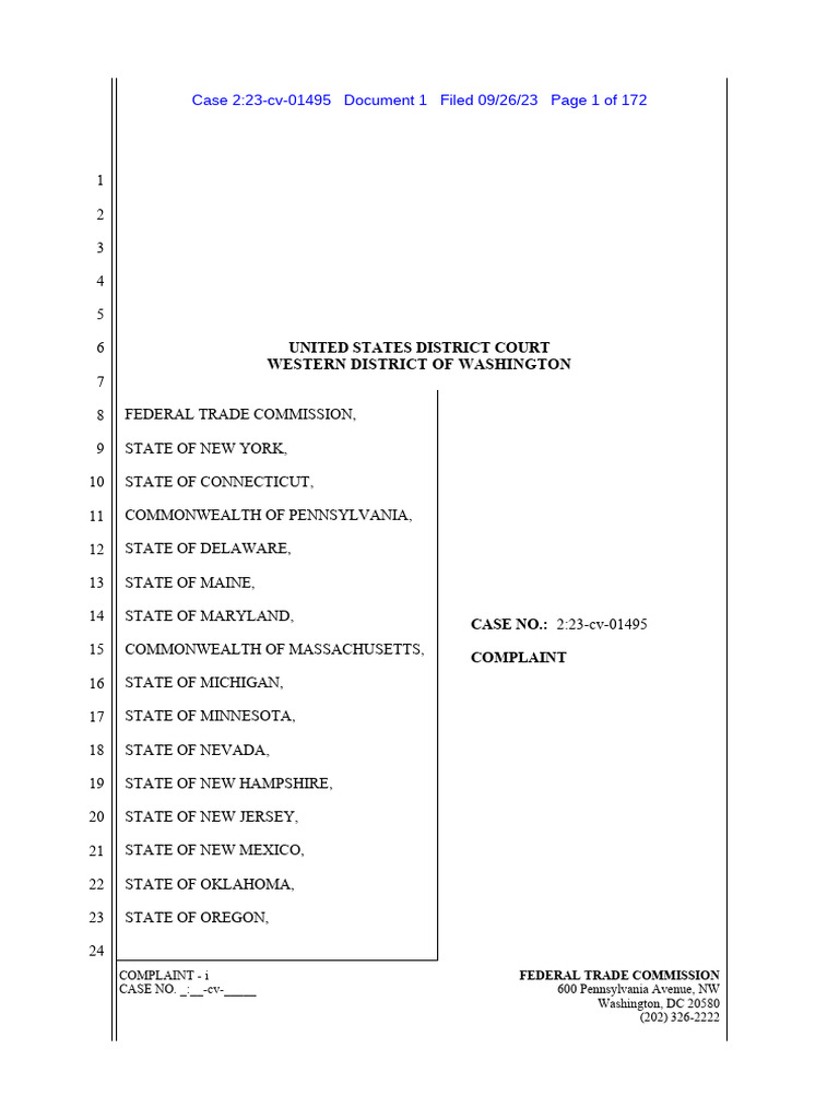FTC v. Amazon | PDF | Federal Trade Commission | American Government