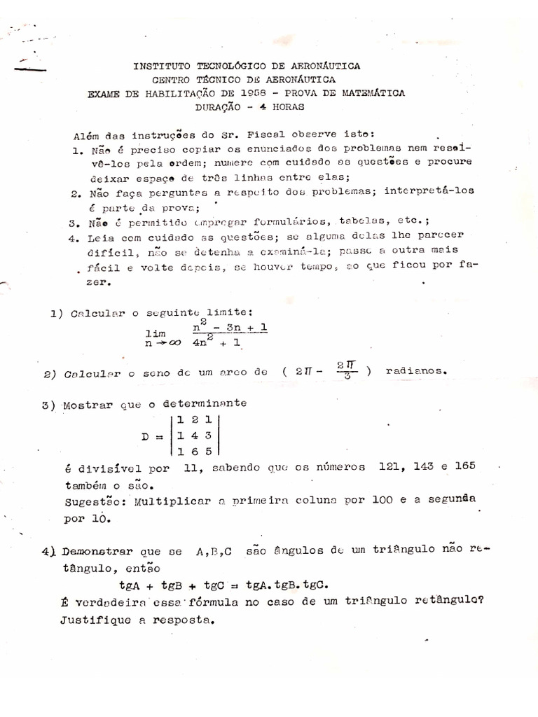 ITA 20matem C3 A1tica 201958 | PDF