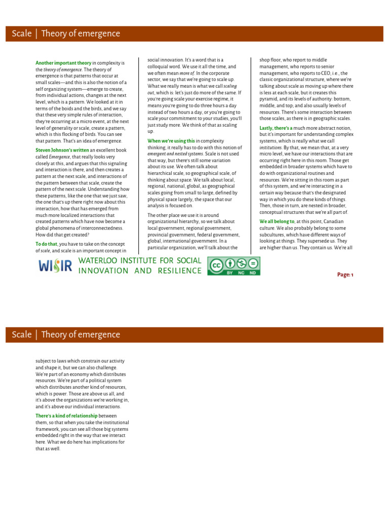 Scale-Theory of Emergence-Accessible 0 | PDF | Emergence | System