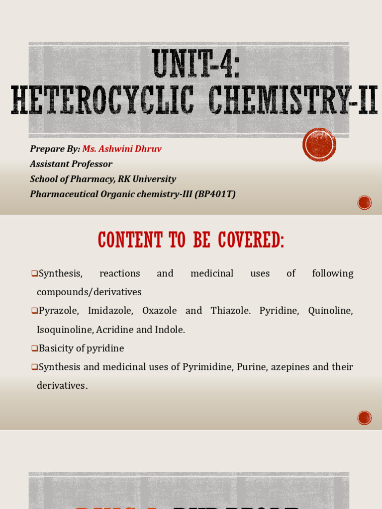 Synthesis and Uses of Heterocycles | PDF | Pyridine | Chemical Reactions