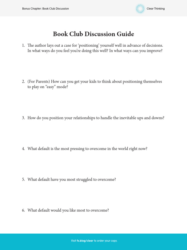Clear Thinking Book Club Guide | PDF | Cognitive Science | Cognition