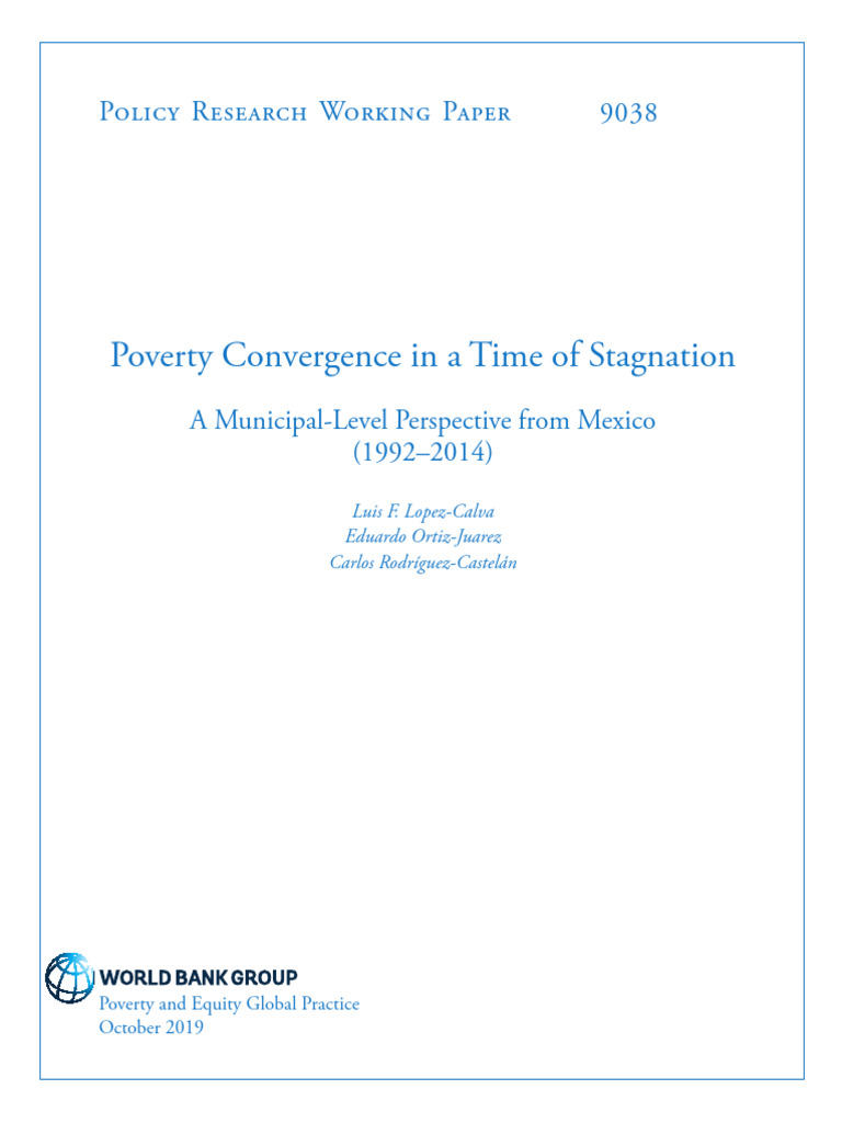 Poverty Convergence in A Time of Stagnation A Municipal Level ...