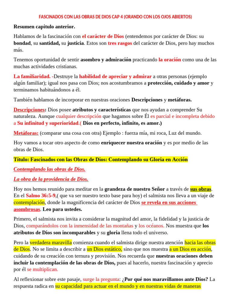 Fascinados Con Las Obras de Dios Cap 4 | PDF | Dios | Salmos