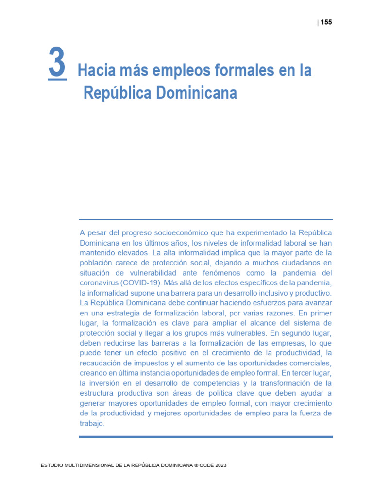 Hacia Más Empleos Formales en La República Dominicana | PDF | Empleo ...