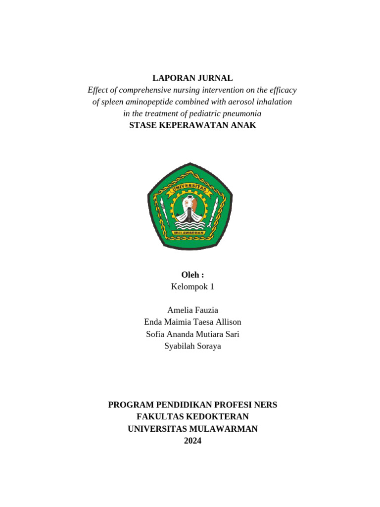Intervensi Keperawatan untuk Pneumonia Anak | PDF | Kesehatan Holistik
