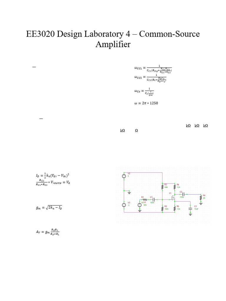 Common-Source Amplifier Design Analysis | PDF | Field Effect Transistor ...