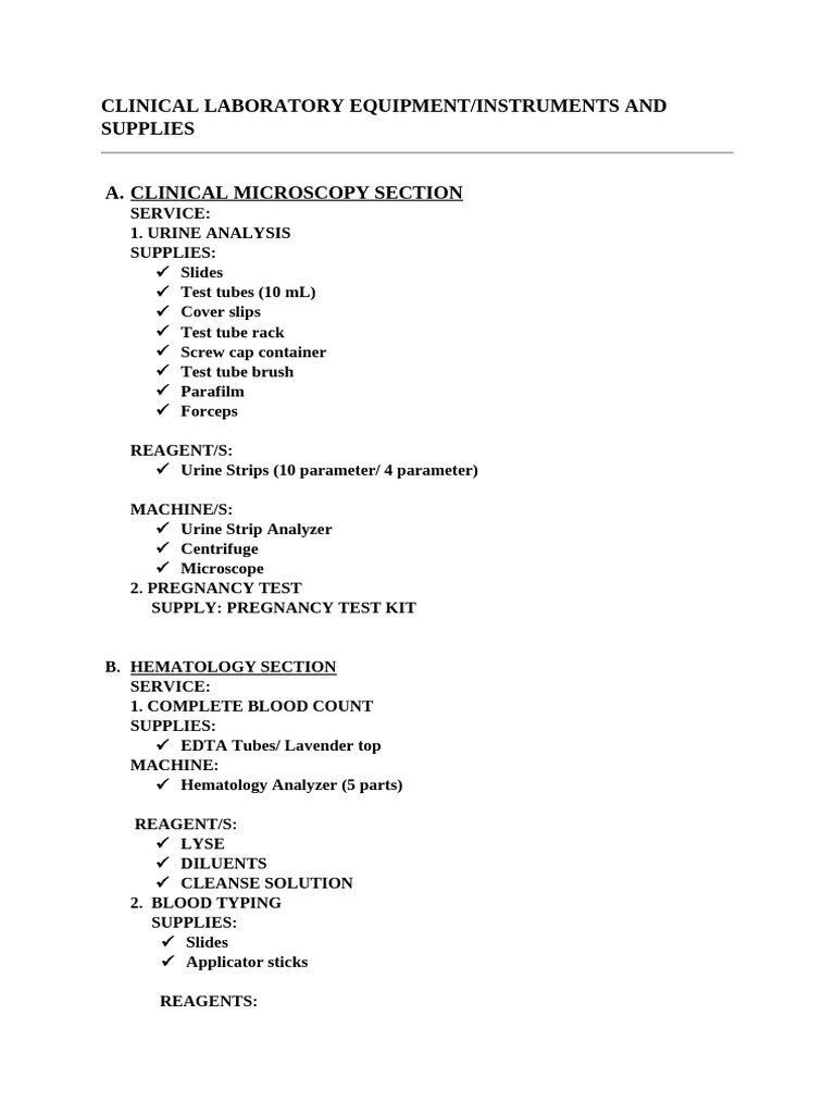 Clinical Laboratory Equipment | PDF