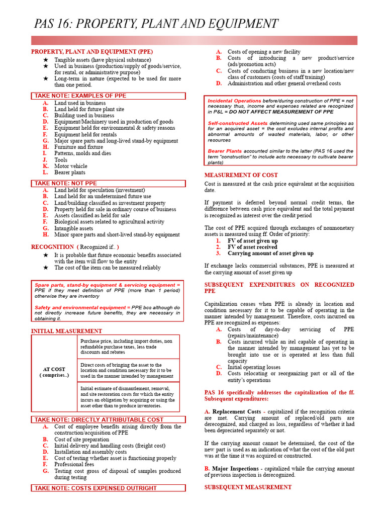 Cfas Pas 16 | PDF | Depreciation | Economies