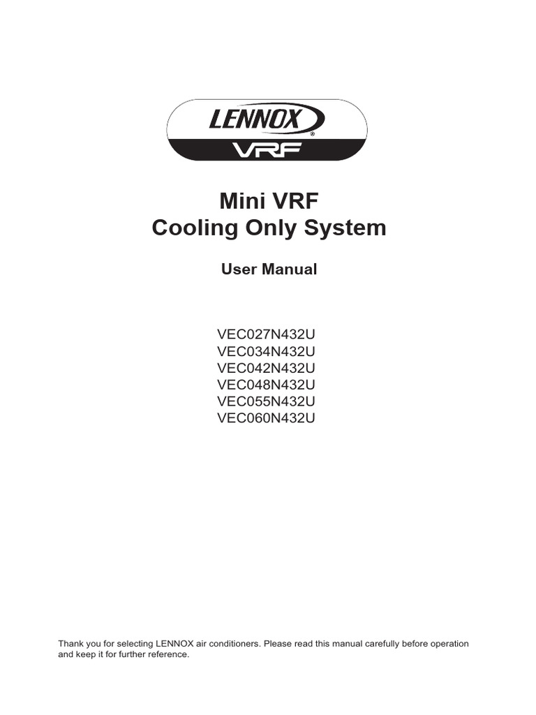 Mini VRF User Manual and Installation Guide | PDF | Air Conditioning ...