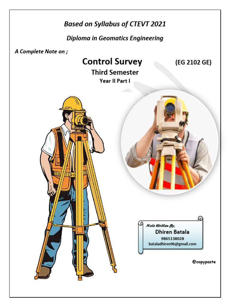 Control Survey Notes for Geomatics Diploma | PDF | Surveying | Sea Level