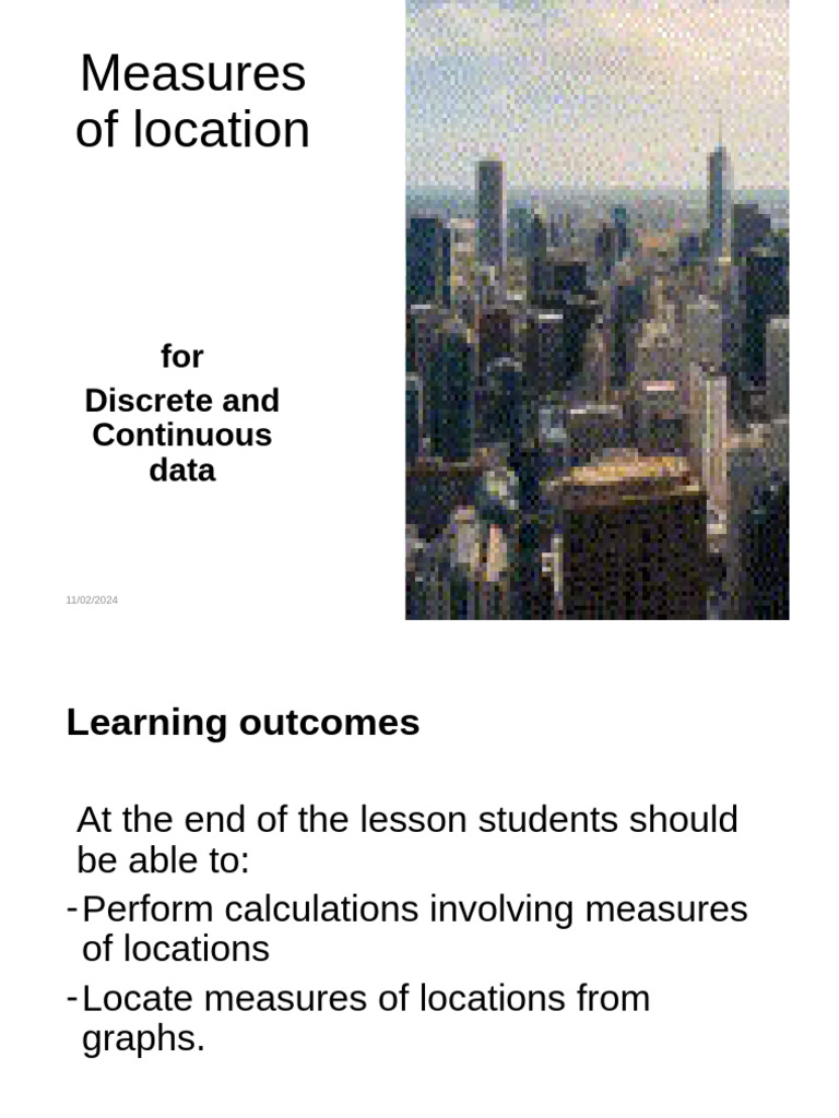 Measures of Location for Data Analysis | PDF | Quartile | Descriptive ...