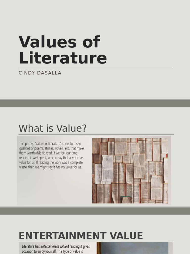 Exploring the Values of Literature | PDF | Classics | General Fiction