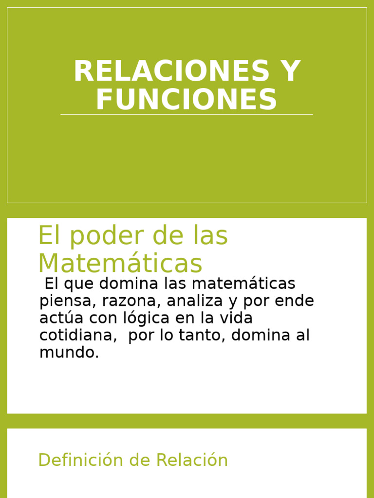 Relaciones y Funciones Matemáticas | PDF